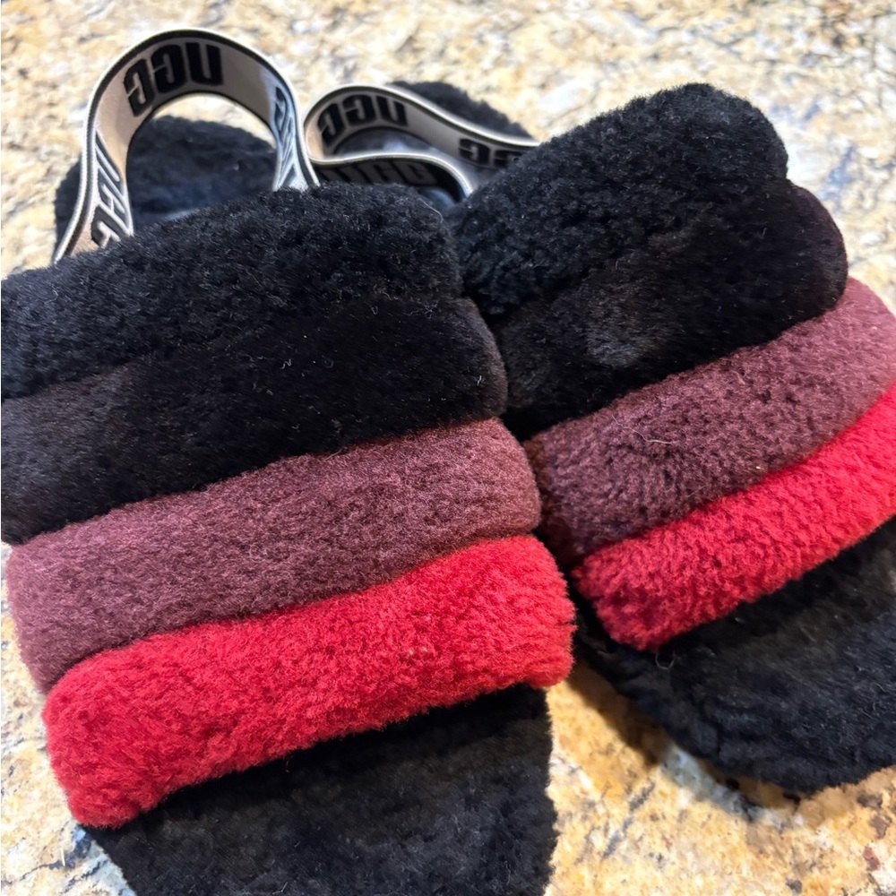 UGG Multicolor Fluffy Slide Sandals
